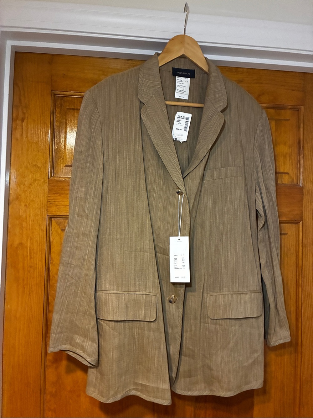 Vintage NWT Piazza Sempione Linen Cupro Designer Blazer 90s/Y2K Made in Italy